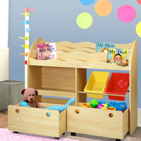 Keezi Kids Bookcase Children Bookshelf Toy Storage Box Organizer Display Rack Kids Supplies Kings Warehouse 