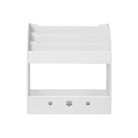 Keezi Kids Bookshelf Children Toy Storage Magazine Rack Organiser Bookcase White Kings Warehouse 