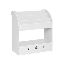 Keezi Kids Bookshelf Children Toy Storage Magazine Rack Organiser Bookcase White Kings Warehouse