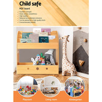 Keezi Kids Bookshelf Children Toys Storage Shelf Rack Organiser Bookcase Display Kings Warehouse 