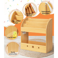 Keezi Kids Bookshelf Children Toys Storage Shelf Rack Organiser Bookcase Display Kings Warehouse 