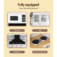 Keezi Kids Kitchen Set Pretend Play Wooden Toys Cooking Cookware Childrens Toy Kings Warehouse 