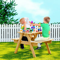 Keezi Kids Outdoor Table and Chairs Picnic Bench Seat Children Wooden Indoor Kings Warehouse 
