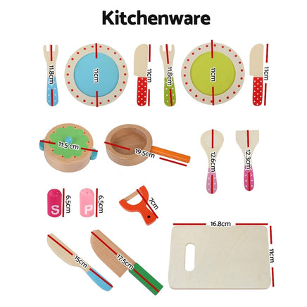 Keezi Kids Pretend Play Food Kitchen Wooden Toys Childrens Cooking Utensils Food Kings Warehouse 