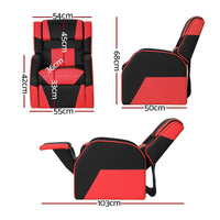 Keezi Kids Recliner Chair PU Leather Gaming Sofa Lounge Couch Children Armchair Kings Warehouse 