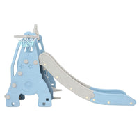 Keezi Kids Slide 170cm Extra Long Swing Basketball Hoop Toddlers PlaySet Blue Kings Warehouse 