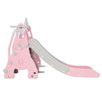 Keezi Kids Slide 170cm Extra Long Swing Basketball Hoop Toddlers PlaySet Pink Kings Warehouse 