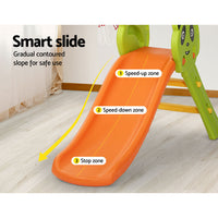 Keezi Kids Slide Basketball Hoop Activity Center Outdoor Toddler Play Set Orange Toys Kings Warehouse 