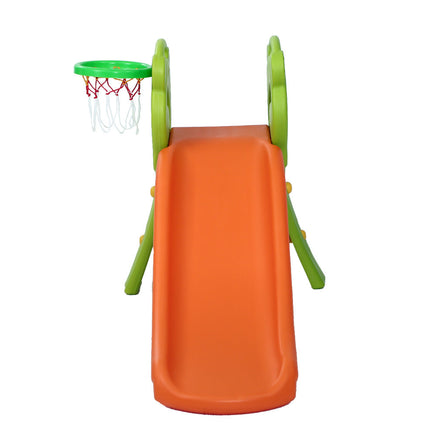 Keezi Kids Slide Basketball Hoop Activity Center Outdoor Toddler Play Set Orange Toys Kings Warehouse 