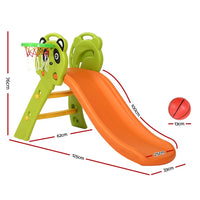Keezi Kids Slide Basketball Hoop Activity Center Outdoor Toddler Play Set Orange Toys Kings Warehouse 