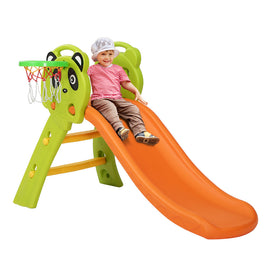 Keezi Kids Slide Basketball Hoop Activity Center Outdoor Toddler Play Set Orange Toys Kings Warehouse 