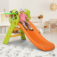 Keezi Kids Slide Basketball Hoop Activity Center Outdoor Toddler Play Set Orange Toys Kings Warehouse 