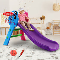 Keezi Kids Slide with Basketball Hoop Outdoor Indoor Playground Toddler Play Baby & Kids Kings Warehouse 