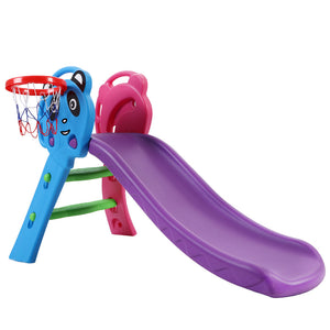 Keezi Kids Slide with Basketball Hoop Outdoor Indoor Playground Toddler Play Baby & Kids Kings Warehouse 