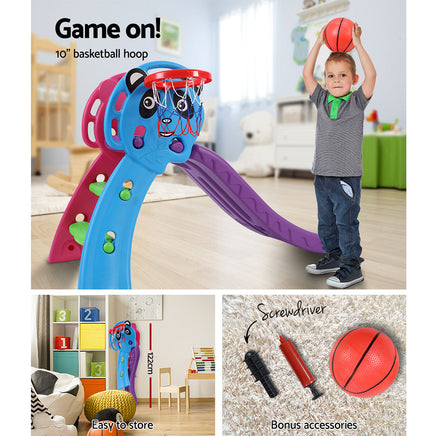 Keezi Kids Slide with Basketball Hoop Outdoor Indoor Playground Toddler Play Baby & Kids Kings Warehouse 