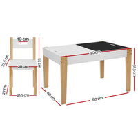 Keezi Kids Table and Chair Set Activity Chalkboard Toys Storage Desk Drawing Kids Supplies Kings Warehouse 