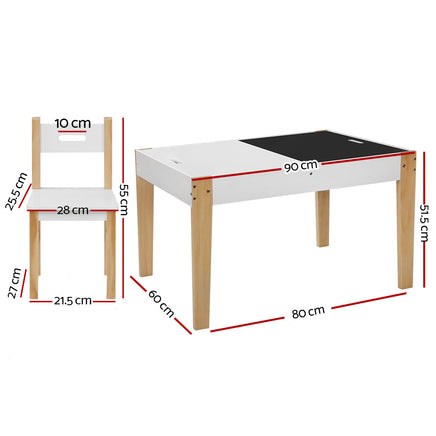 Keezi Kids Table and Chair Set Activity Chalkboard Toys Storage Desk Drawing Kids Supplies Kings Warehouse 