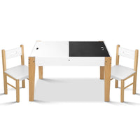 Keezi Kids Table and Chair Set Activity Chalkboard Toys Storage Desk Drawing Kids Supplies Kings Warehouse 