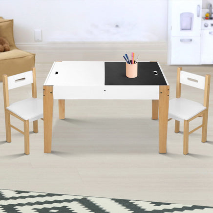 Keezi Kids Table and Chair Set Activity Chalkboard Toys Storage Desk Drawing Kids Supplies Kings Warehouse 