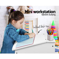 Keezi Kids Table Chairs Set Children Drawing Writing Desk Storage Toys Play Kids Supplies Kings Warehouse 