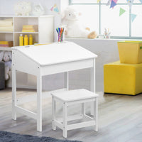 Keezi Kids Table Chairs Set Children Drawing Writing Desk Storage Toys Play Kids Supplies Kings Warehouse 