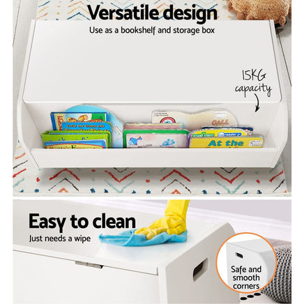 Keezi Kids Toy Box Bookshelf Storage Children Room Bookcase Organiser Display Kings Warehouse 