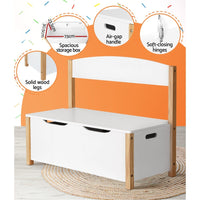 Keezi Kids Toy Box Chest Storage Blanket Children Room Organiser Seating Bench Kings Warehouse 