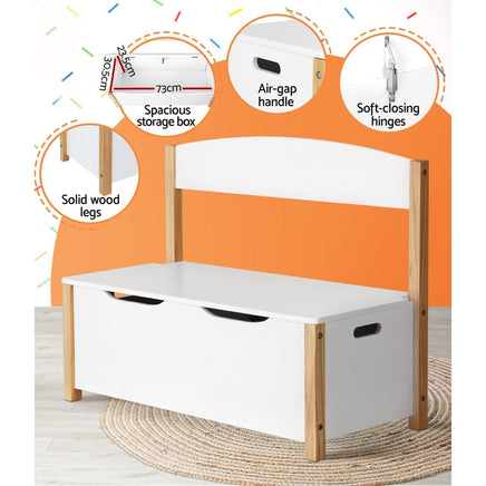 Keezi Kids Toy Box Chest Storage Blanket Children Room Organiser Seating Bench Kings Warehouse 