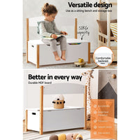 Keezi Kids Toy Box Chest Storage Blanket Children Room Organiser Seating Bench Kings Warehouse 