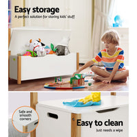 Keezi Kids Toy Box Chest Storage Blanket Children Room Organiser Seating Bench Kings Warehouse 