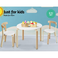 Keezi Nordic Kids Table Chair Set 3PC Desk Activity Study Play Children Modern Kids Supplies Kings Warehouse 