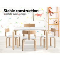 Keezi Nordic Kids Table Chair Set Desk 5PC Activity Dining Study Children Modern Kids Supplies Kings Warehouse 