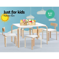 Keezi Nordic Kids Table Chair Set Desk 5PC Activity Dining Study Children Modern Kids Supplies Kings Warehouse 