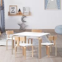 Keezi Nordic Kids Table Chair Set Desk 5PC Activity Dining Study Children Modern Kids Supplies Kings Warehouse 