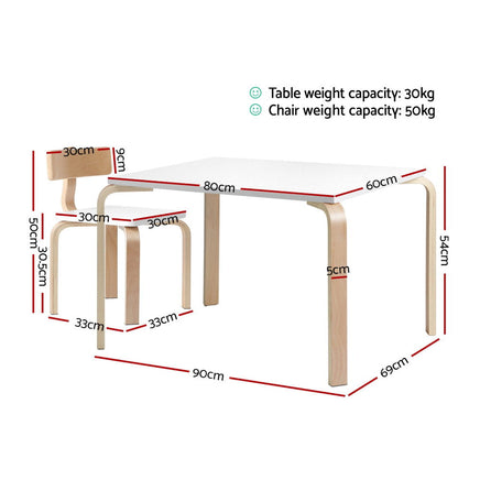 Keezi Nordic Kids Table Chair Set Desk 5PC Activity Dining Study Children Modern Kids Supplies Kings Warehouse 