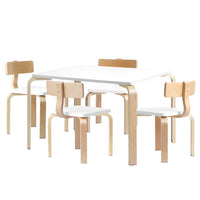Keezi Nordic Kids Table Chair Set Desk 5PC Activity Dining Study Children Modern Kids Supplies Kings Warehouse 