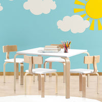 Keezi Nordic Kids Table Chair Set Desk 5PC Activity Dining Study Children Modern Kids Supplies Kings Warehouse 