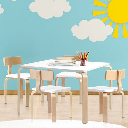 Keezi Nordic Kids Table Chair Set Desk 5PC Activity Dining Study Children Modern Kids Supplies Kings Warehouse 