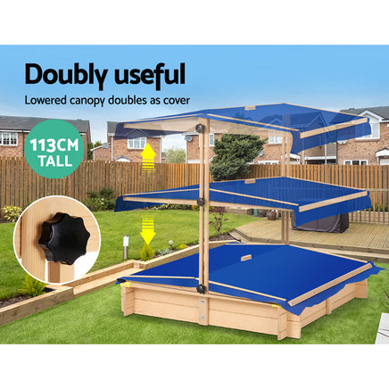 Keezi Wooden Outdoor Sand Box Set Sand Pit- Natural Wood Baby & Kids Kings Warehouse 