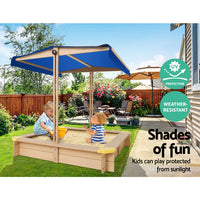 Keezi Wooden Outdoor Sand Box Set Sand Pit- Natural Wood Baby & Kids Kings Warehouse 