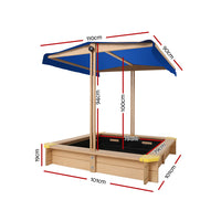 Keezi Wooden Outdoor Sand Box Set Sand Pit- Natural Wood Baby & Kids Kings Warehouse 