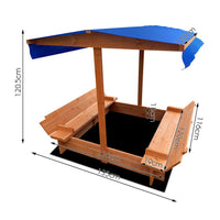 Keezi Wooden Outdoor Sand Box Set Sand Pit- Natural Wood Kids Kings Warehouse 