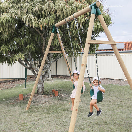 Kids Amber 3 Double Belt Swing Set Kings Warehouse 
