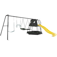Kids Pallas Play Tower with Metal Swing Set in Yellow Slide Kings Warehouse 