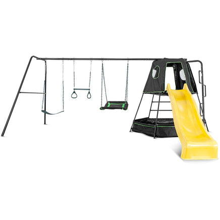 Kids Pallas Play Tower with Metal Swing Set in Yellow Slide Kings Warehouse 