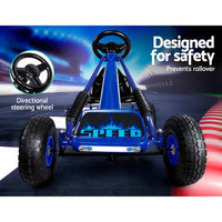 Kids Pedal Go Kart Car Ride On Toys Racing Bike Rubber Tyre Adjustable Seat KingsWarehouse 