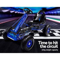 Kids Pedal Go Kart Car Ride On Toys Racing Bike Rubber Tyre Adjustable Seat KingsWarehouse 