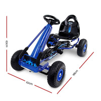 Kids Pedal Go Kart Car Ride On Toys Racing Bike Rubber Tyre Adjustable Seat KingsWarehouse 