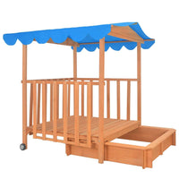 Kids Playhouse with Sandbox Fir Wood Blue UV50 Kings Warehouse 