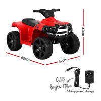 Kids Ride On ATV Quad Motorbike Car 4 Wheeler Electric Toys Battery Red Kings Warehouse 